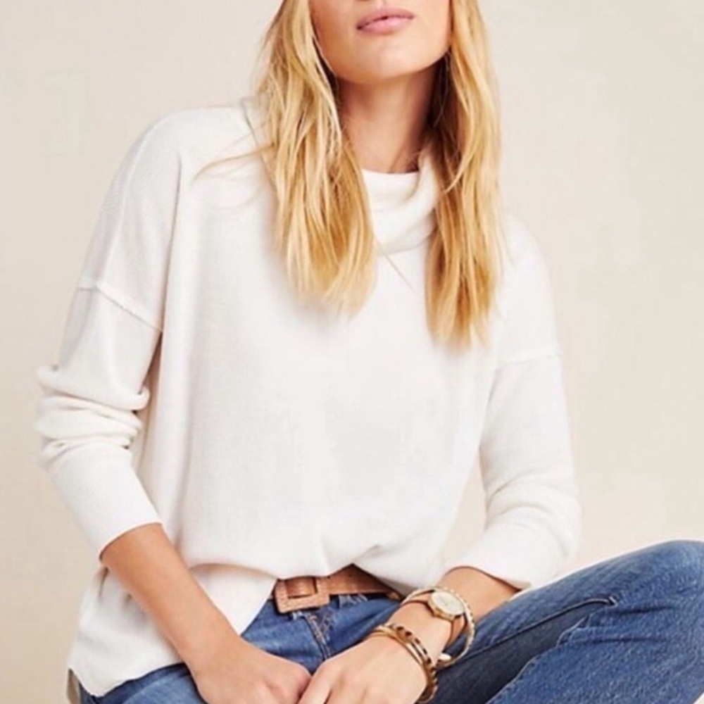 Anthropologie Maeve Ainsley Top White
